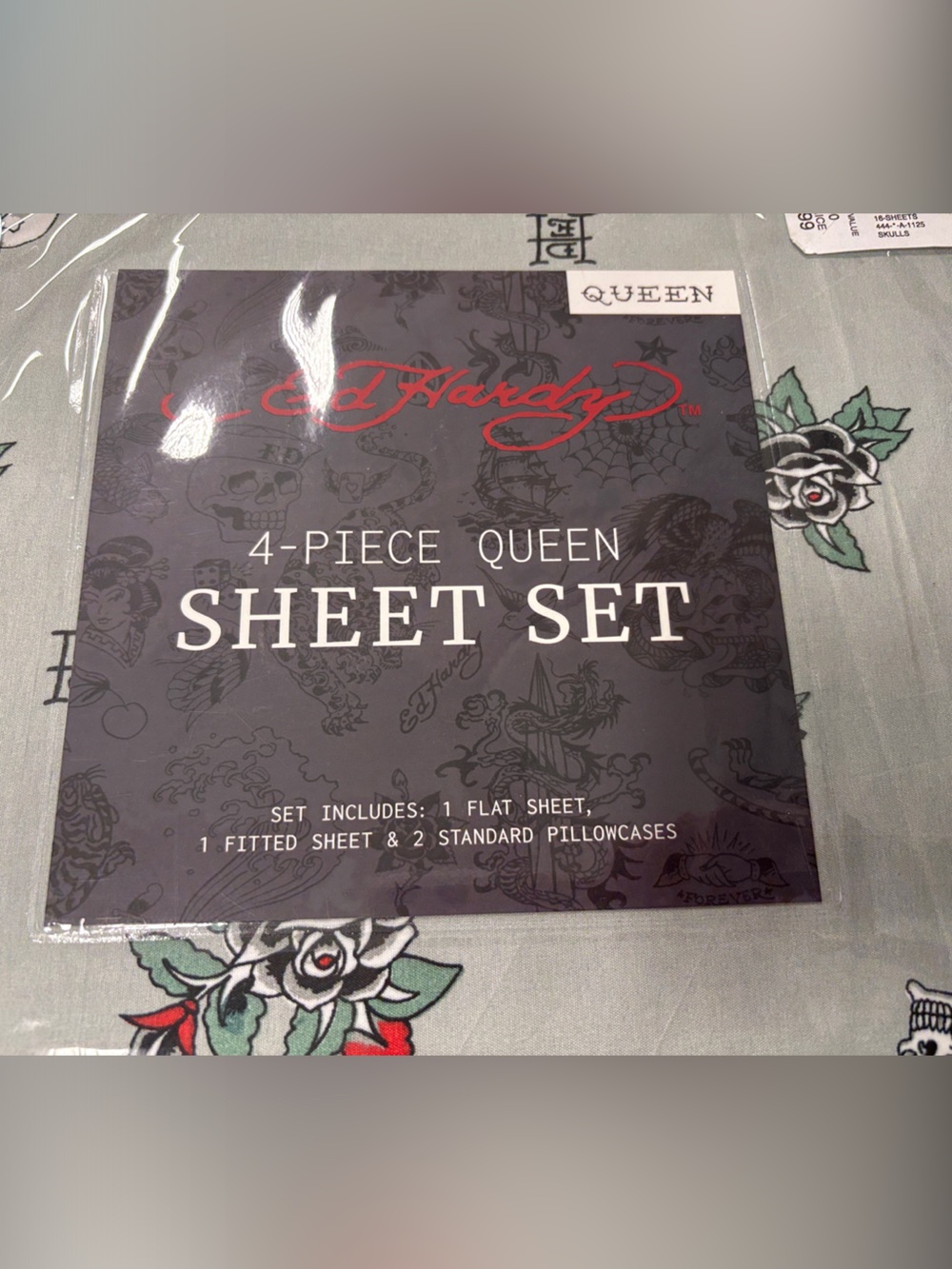 Ed Hardy 4 piece queen sheet set